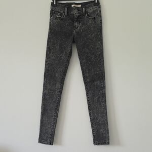 Women's Levi's Levi Strauss Gray Acid Wash 710 Super Skinny Jeans Size 26